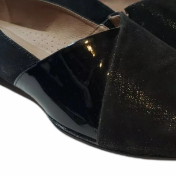 Donald J. Pliner Black Leather Flats Suede Brix Moccasin Size 6 - Picture 2 of 12